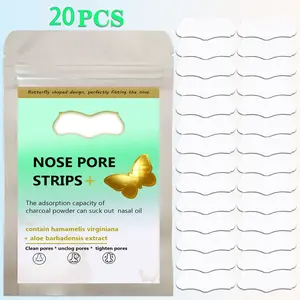 20pcs Deep Cleaning Nose Patches, Gentle Oil Extraction, Constricts Pores, Contains Charcoal Powder & Aloe Vera, Face Blackhead Remover, Breathable Nose Strip