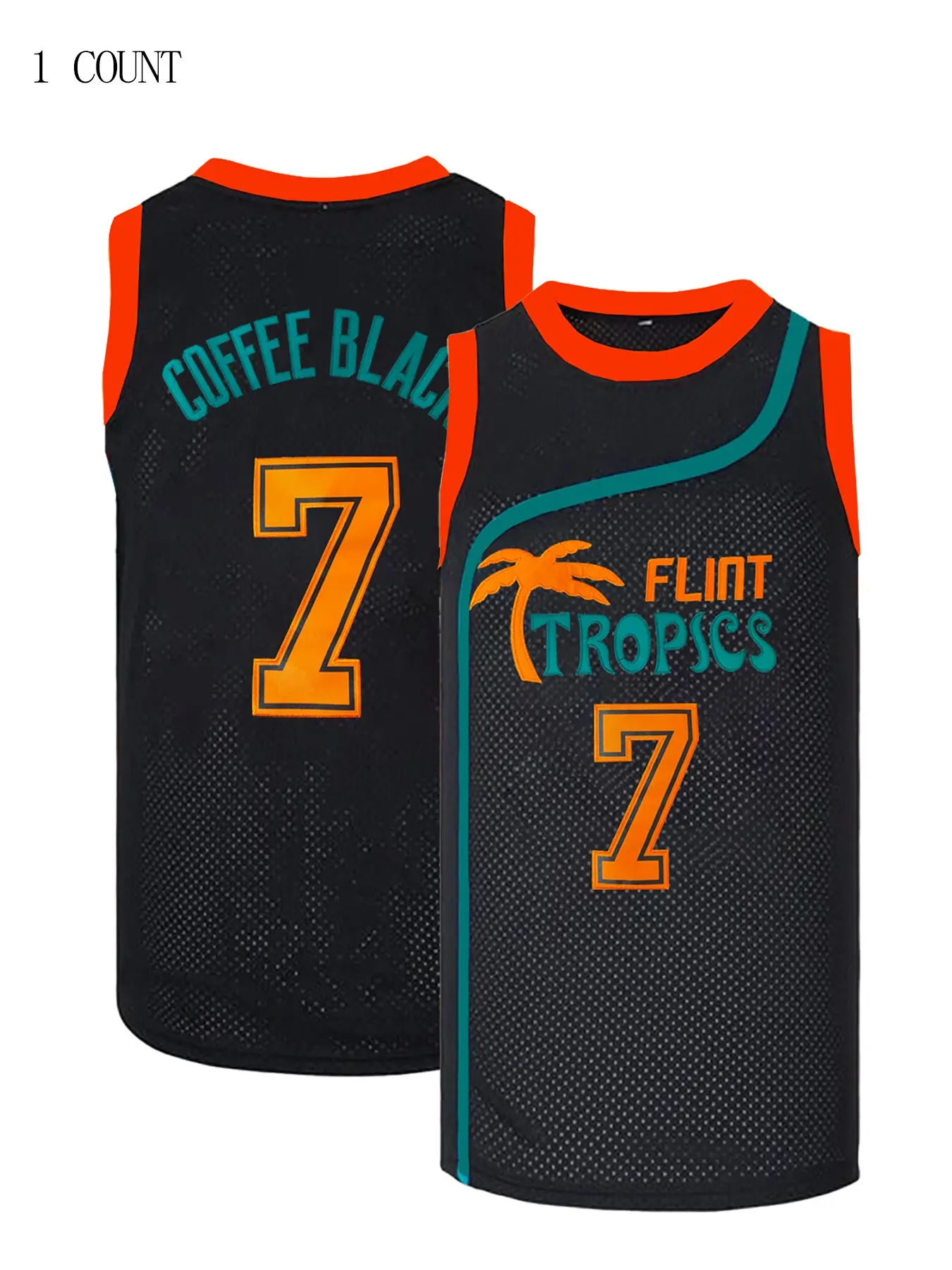 Men's Flint Tropics Basketball Jersey, Stylish Jersey, Sports Style Jersey, Men Vintage Embroidery Round Neck Sleeveless Uniform Basketball Shirt For Training Competition
