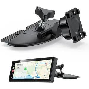 360° Rotatable CD Slot Mount – Secure 4-Button Lock for CarPlay Screens, GPS & Monitor Compatible
