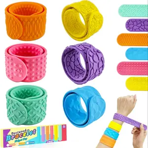 Sensory Slap Bracelets for Kids Teens, 6pcs Fidget Toys, Snap Bracelets, Fidget Friendly Band, for Stress Anxiety, Autism Adhd, Calm Down, Classroom Travel Essential