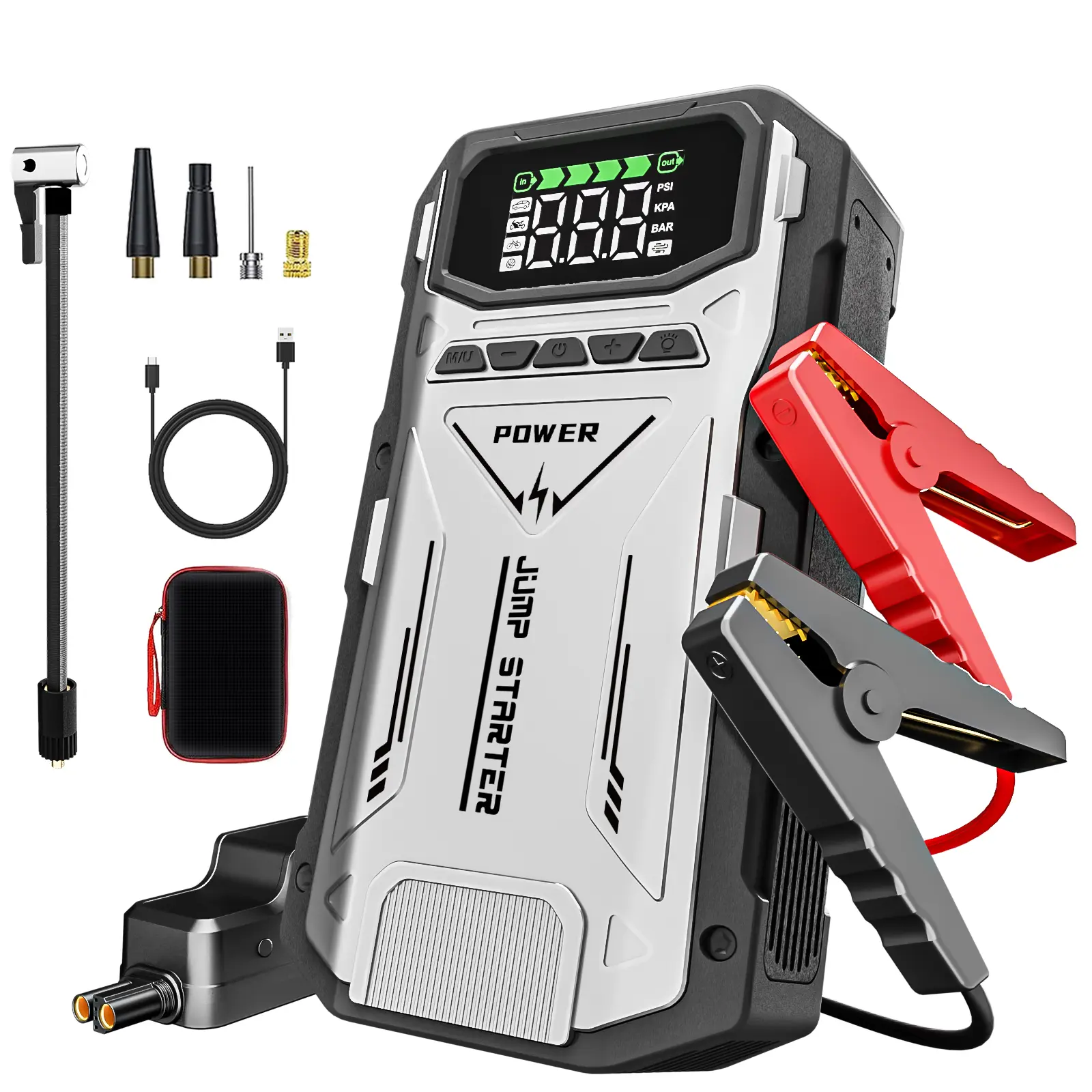 13800mAh Portable Jump starterwith Air Compressor, 150PSl, 12VCar Battery Jump Box, ALL Gas & 9.0 LDiesel Engines, Wireless, SafeClamps for Easy Use Auto Accessories Charger fathersdaygift, Automotive, Car Accessory Car Tool Kit Car Jack Kit