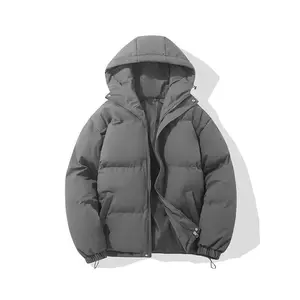 Autumn And Winter Warm Fashion Harajuku Puffer Jacket Women High Neck Hooded Zipper Design Cotton-Padded Coat Casual Style