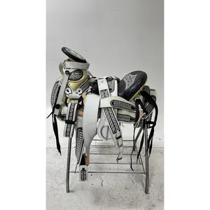 Charro Saddle – White & Black “El Elegante” Edition (15.5”)