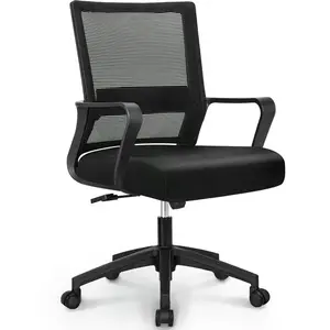 Neo Chair MB-7 Ergonomic Mid Back, Height Adjustable, Swivel, Lumbar Support, Deep and Wide Mesh Home Office Computer Desk Chair with Armrests