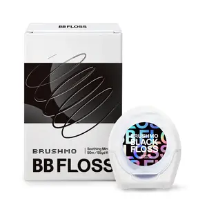 Brushmo Black Floss (BB Floss) Expand Dental Floss, 1 Spools (110 yd), Shred Resistant, All Natural Microcrystalline Waxed, Non-Toxic PTFE & PFAS Free