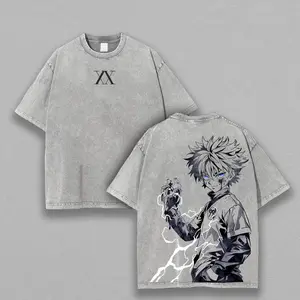 Killua Zoldyck T-Shirt – Hunter x Hunter Washed Oversized Anime Tee | Unisex Heavy Cotton Streetwear for Otaku & Manga Fans Washed Streetwear Shirt t shirt soft cotton vintage streetwear unisex t-shirt washed tees for Men and Women