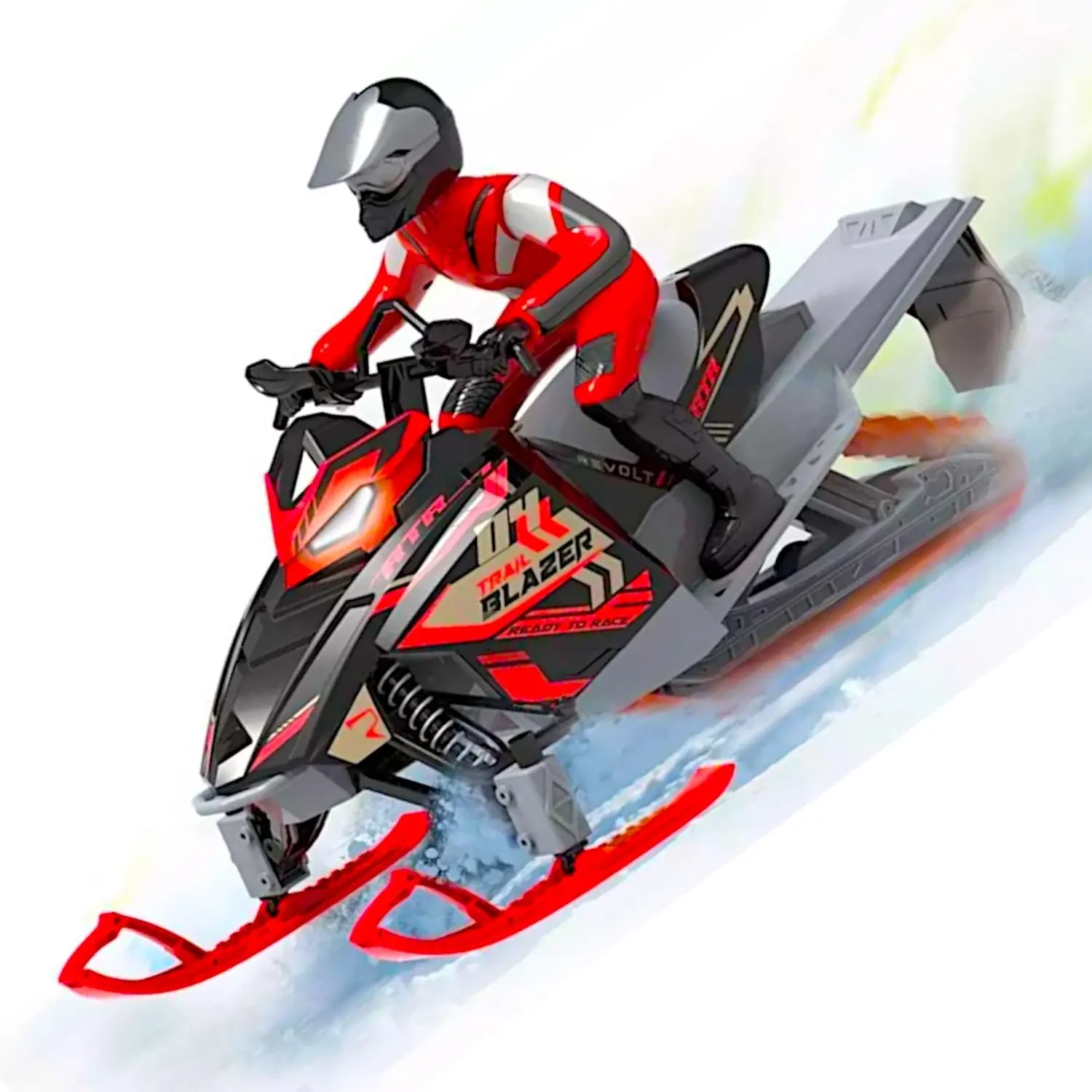 1/6 Scale Trail Blazer RC Tracked Snow Motorcycle Toy - 19" Rubber Track, Dual Ski Snowboards, Off-Road, Radio Control Vehicle for Father's Day, Valentine's Day, Birthdays (Boys & Adults)