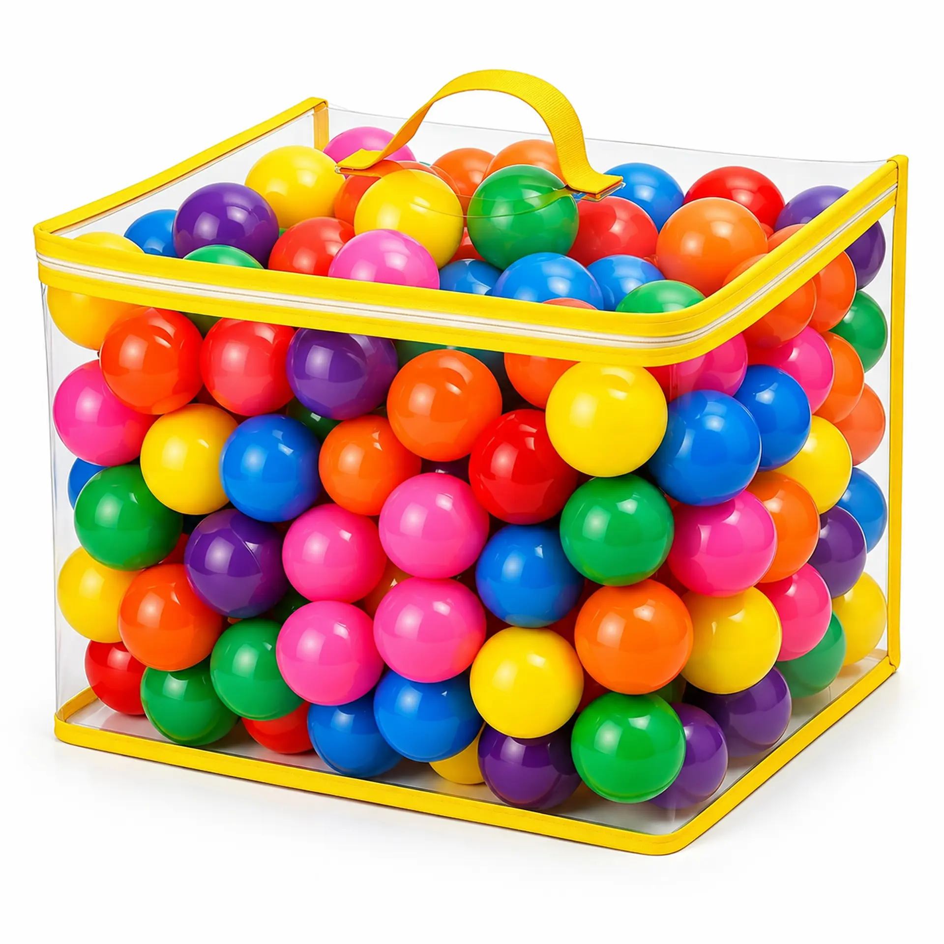 Jungledove Colorful Play Balls with Storage Carry Bag, 50 or 100 Count Available, Assorted Bright Play Balls for Playhouse, Birthday Parties & Indoor Kids Play
