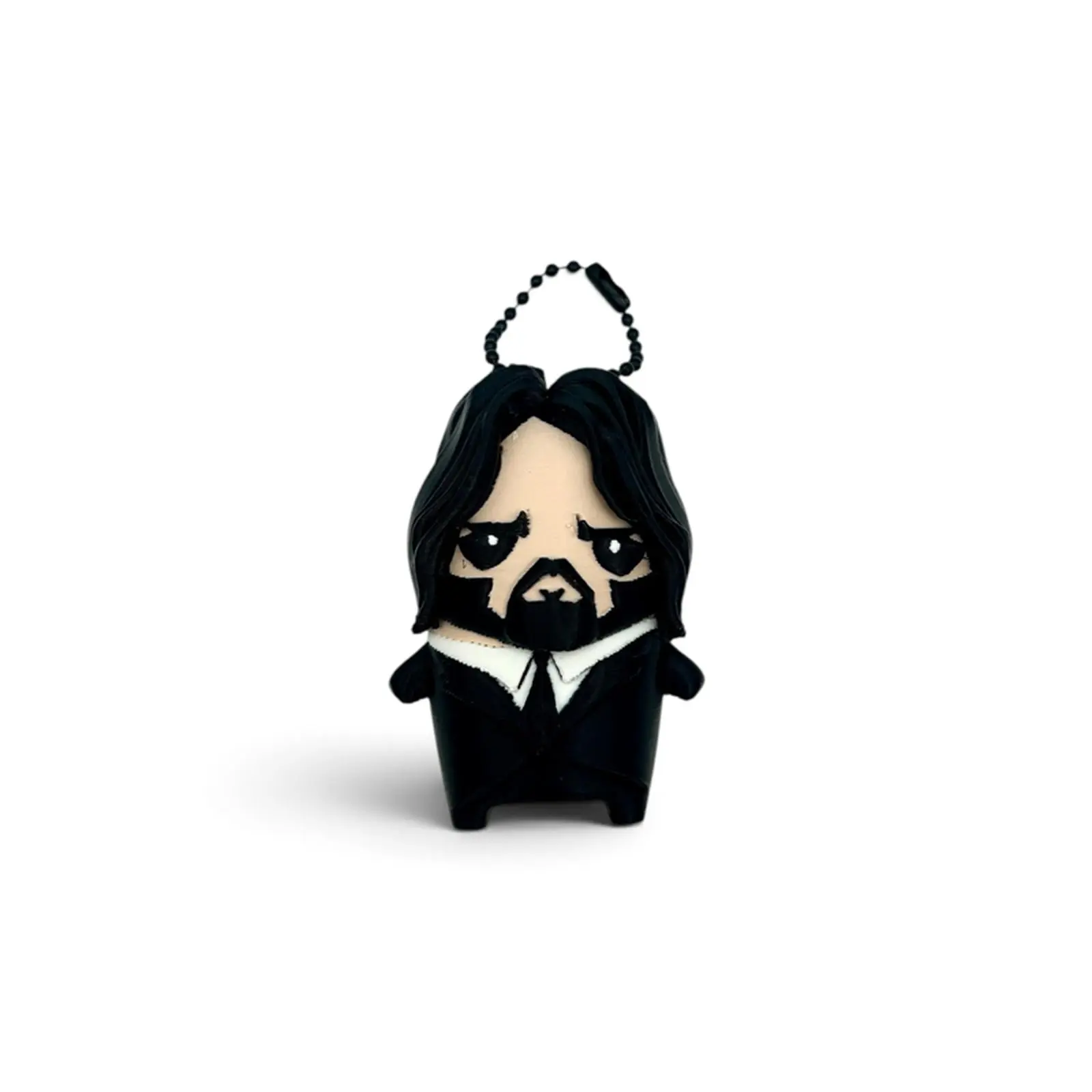 Mr. Wick Sprite 3D Printed Head Shape Keychain Bag Tag - Casual Daily Cute Look Character Print Small Size Fashion Accessory