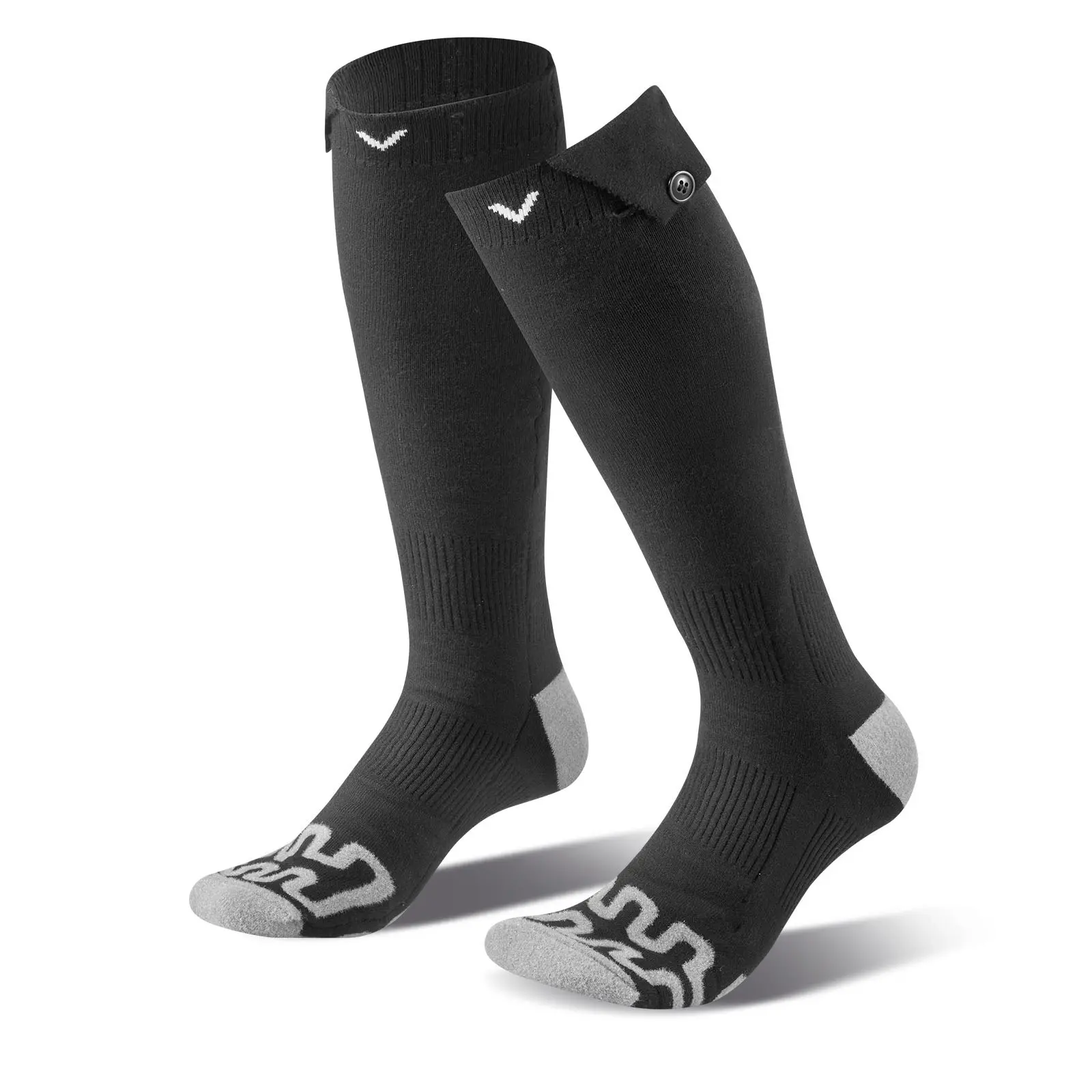 VEVOR Heated Socks, 5000mAh Battery Powered, Rechargeable Heating Socks with 4 Heating Levels, Electric Heated Sock for Men Women, Outdoor Work