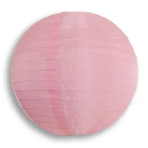 8" Pink Shimmering Nylon Lantern, Even Ribbing, Durable, Hanging