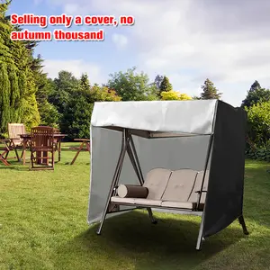 Outdoor Swing Cover 3 Seater Hammock Cover, Waterproof Patio Bench Swing Cover for 87 inch Garden Glider Swing Canopy Black