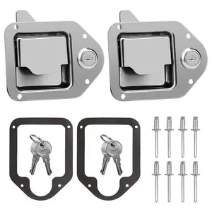 Truck Tool Box Latch Replacement Stainless Steel Toolbox Paddle Lock Replacement Handle with Keys for Truck RV Trailer