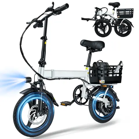 Folding Electric Bike for Adults, 500W Peak Motor, Up to 18MPH, 25+ Mile Range, Portable Commuter Mini E-Bike, 36V 12Ah Battery, UL2849 Certified Cycling Leisure Equipment