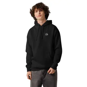 The Fallen Hoodie — Men's Premium Heavyweight Streetwear Pullover Hoodie, Wings Graphic, Dark Aesthetic, Black