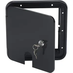 RV Trailer Electric Power Cord Cable Door Compartment Lock with 2 Keys Black W 7.99 inch, H 8.39 inch