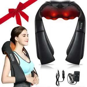Us Plug Heated Neck & Shoulder Massager, Electric Back Massage Device, Deep Tissue 3D Kneading Pillow, Ideal Gift for Relaxation, Neck Shoulder Relaxer