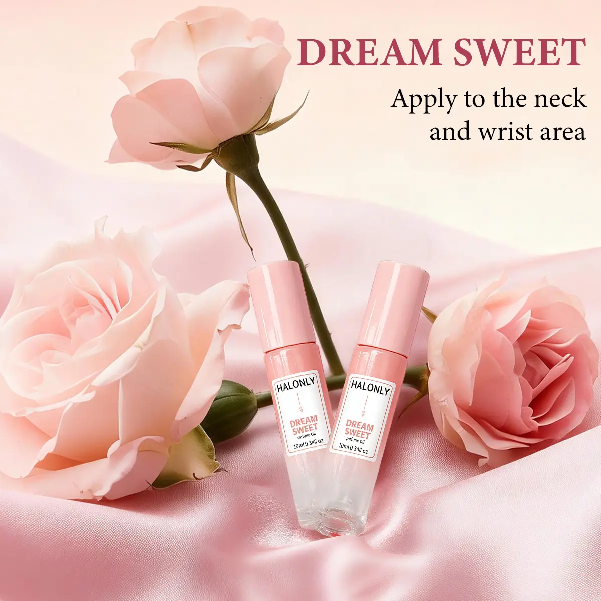 Halonly Roll-On Perfume Oil for Women Dream Sweet, Sweet Fruity Floral Long-Lasting Fragrance Natural Paraben Free 0.34Fl Oz | Buy 2+ Get 40% OFF