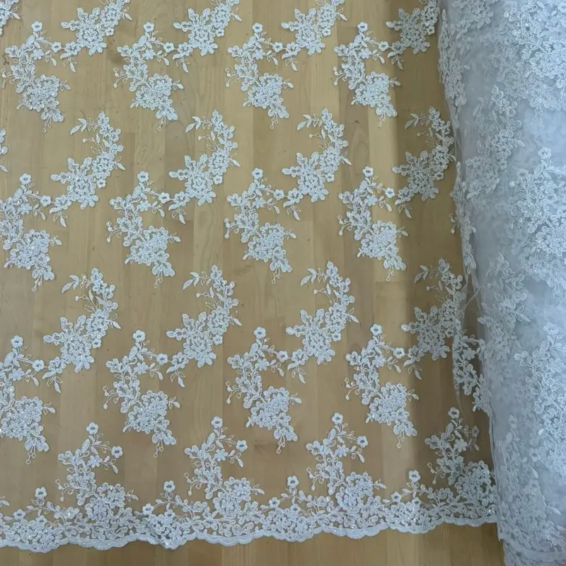 White Bridal Lace -Shiny Lace Fabric