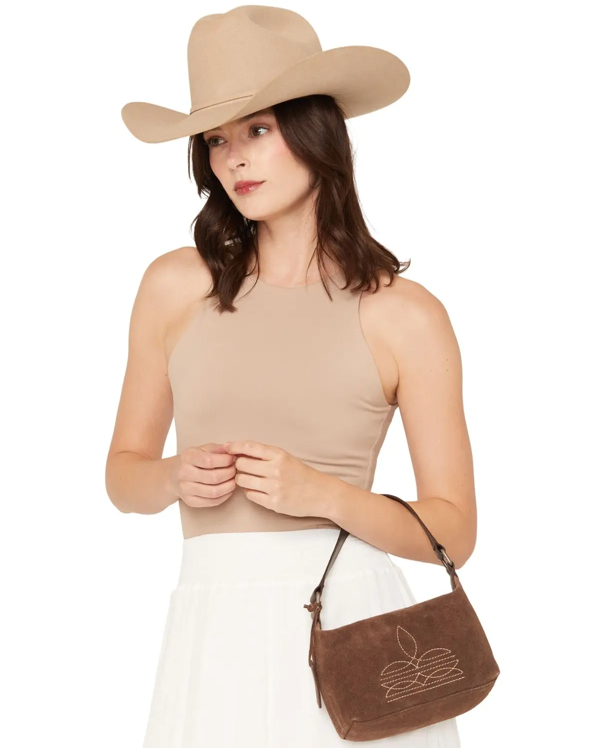 Shyanne Women's Women'S Boot Stitch Embroidered Suede Mini Shoulder Bag - Safa26hb5-Chbn