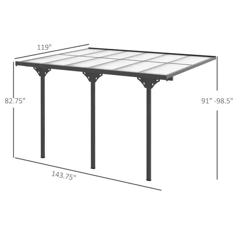 12x10 Polycarbonate Pergola – Stylish Outdoor Shelter with UV Protection
