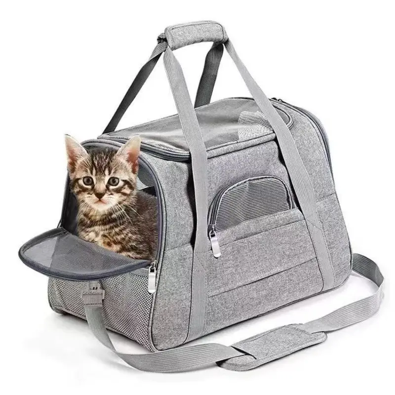 Portable Cat Carrier, Transparent Breathable Foldable Pet Bag, Crossbody Carrying Dog Bag, Washable Lightweight, Puppy Carrier Purse, Puppy Carrier Sling