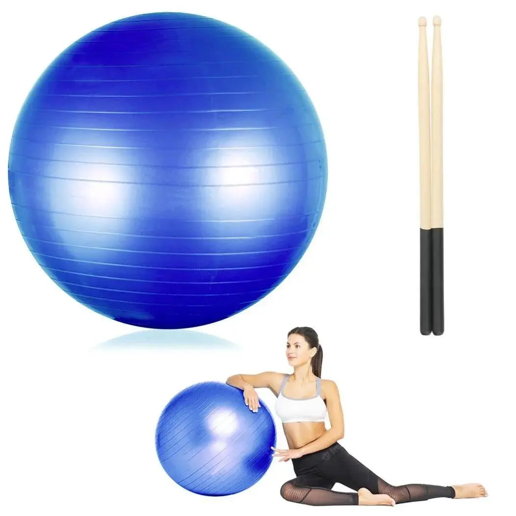 Cardio Drumming Equipment Set, Fitness Balance Ball with Pump & 3.2Oz Sticks