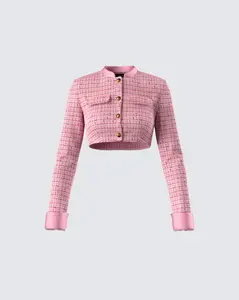 Pippa Pink Tweed Cropped Jacket