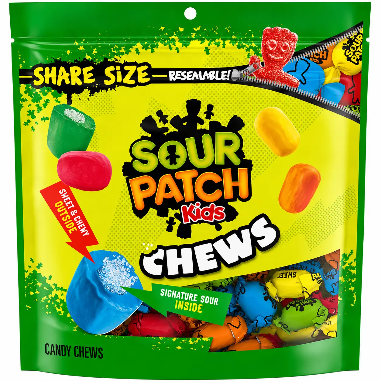 SOUR PATCH KIDS Chews Soft & Chewy Candy, Share Size, 8.12 oz