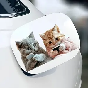 Cute Cat Couple Car Stickers, Waterproof Vinyl Bumper Decals, Car Vehicle Decoration, Durable Self-Adhesive for Cars, Laptops, Motorcycles, Refrigerators
