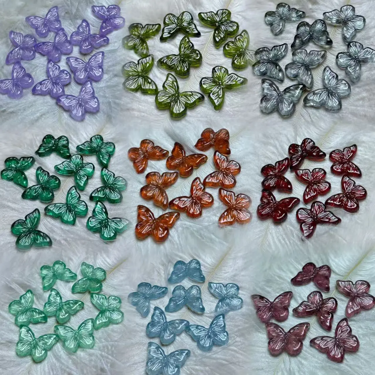 【AJ1-15】Transparent Butterfly Glass Beads 75ml