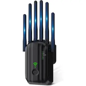 WiFi Extender Signal Booster with 6 Antennas, WiFi Extender with Ethernet Port, WiFi Booster Up to 10000 Sq.ft, Compatible with  Devices, Internet Extender WiFi Booster for