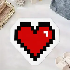 Creative Heart Shaped Pattern Carpet, 1 Count Cute Game Console Themed  Floor Mat, Decorative Area Rug for Home Living Room Bedroom