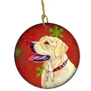 Carolines Treasures  Labrador Red Snowflake Holiday Christmas Ceramic Ornament