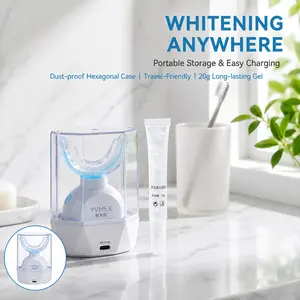 YVMEX Rechargeable Teeth Whitening Device with Wireless Charging Oral Care Cleaner Gel Set for Wholesale