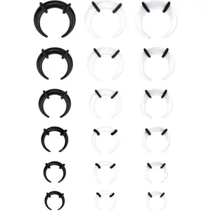 Jstyle 18Pcs 14G-4G Acrylic Pincher Tapers Septum Ring C Shape Buffalo Stretcher Expander with Black O-Rings for Stretching Pierced Nose Ear Cartilage Daily