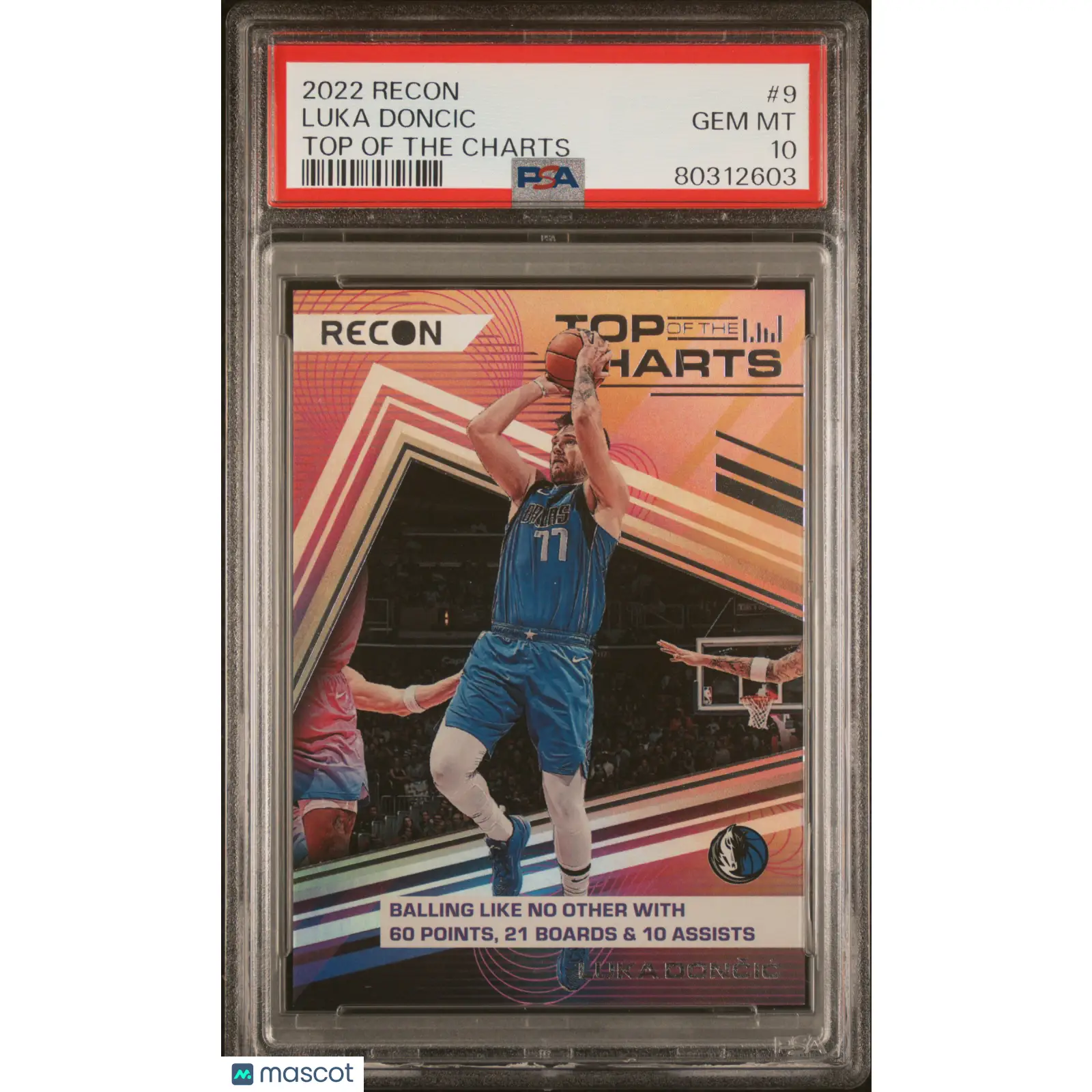 Luka Doncic PSA 2022 Panini Recon Top Of The Charts #9 10