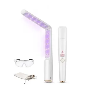 UV Light Sanitizer Wand Portable UVC Light Disinfector Lamp Chargable Foldable UV Wand for Home Hotel Travel with 20 UV-C LED Beads