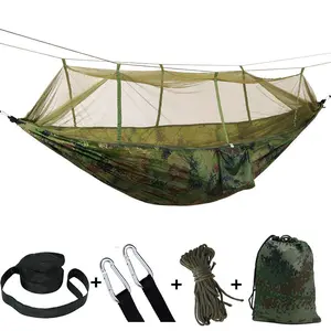 3 in 1 Double Hammock, Durable Waterproof Hammock with Mosquito Net & Carabiner, Outdoor Camping & Travel Hammock, Camping & Hiking Equipment
