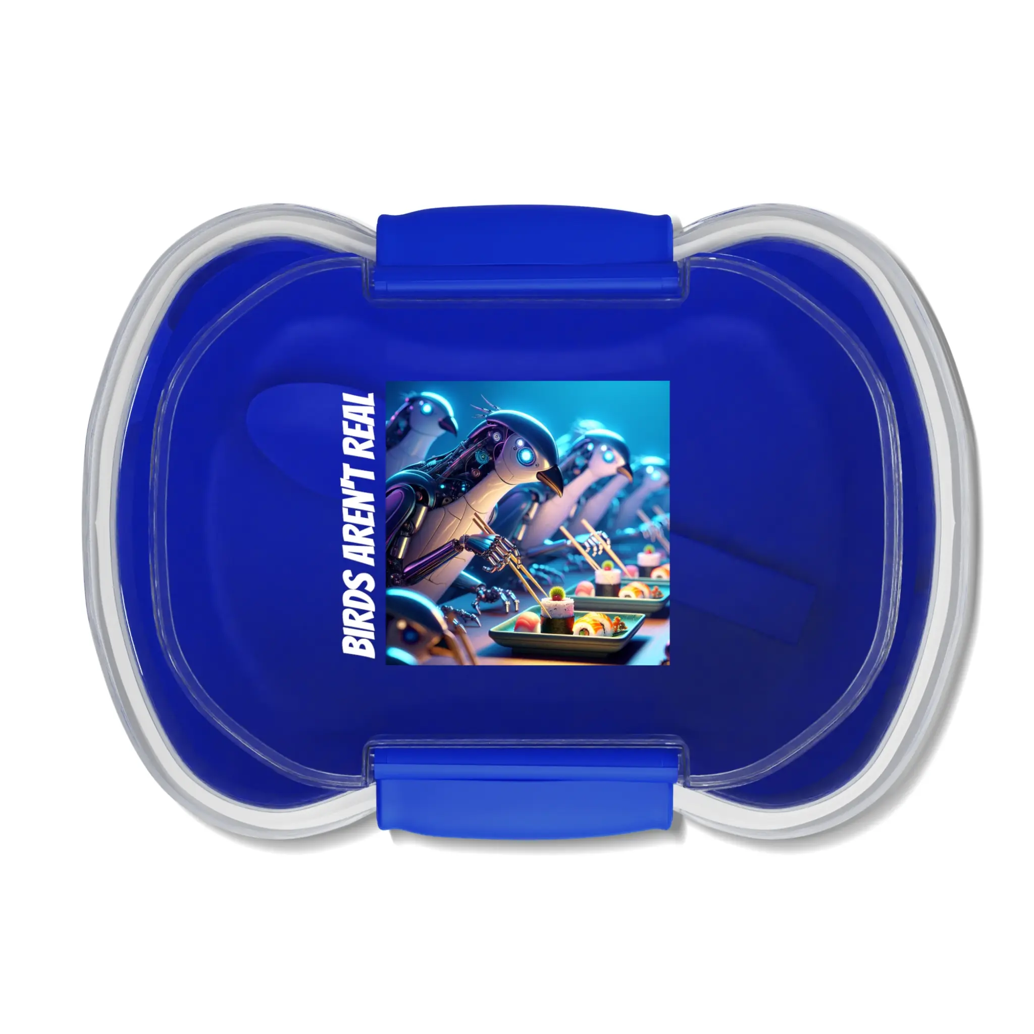 Birds Aren't Real Creative Two-Tier Bento Box, Eco-Friendly Lunchbox for School or Work, Fun Food Storage, Lunch Container