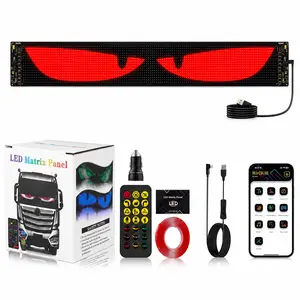 Devil Eyes LED Car Lights, 14.6" x 3.6" Programmable RGB Display Panel, APP Controlled Flexible Smart Eye Lamp for Car & Truck Windows, DIY Dynamic Colorful Windshield Accent Lighting #Summervibes outdoorfun