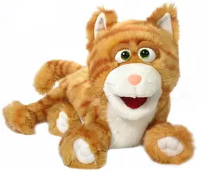 Silly Kitty Puppet, Orange (14")