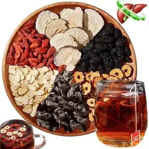 Ginseng Five Treasures Tea 50-bag Pack Caffeine-Free Pure Herbal Formula with 8 Traditional Chinese Herbs for Kidney Nourishment Gentle Energizer for Men & Women Natural
