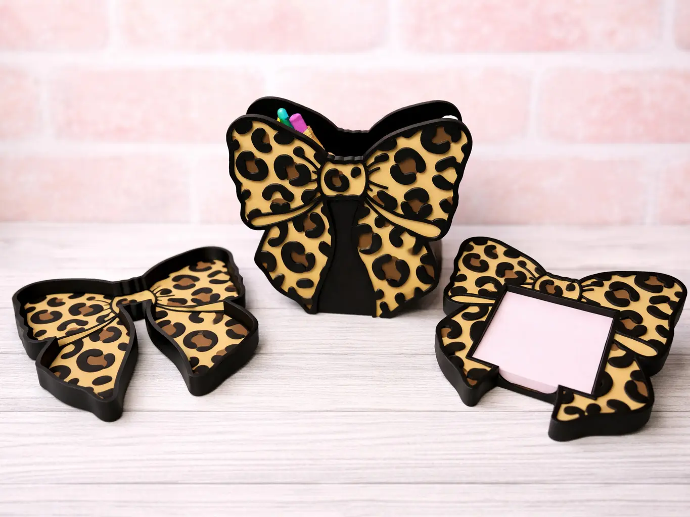 Cute Desk Organizer Set | Pen Holder, Sticky Note Holder & Tray, Pen Organizer For Desk, Stationery Organizer