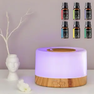 Aromatherapy Gift Set  Smart Aroma Diffuser Humidifier with Remote, Color-Changing Base, 6 Signature Essential Oils, Waterless Fragrance Oil Diffuser, Anxiety & Flower Humidifier, Air Purifier - Perfect Housewarming/Anniversary Present d is ff user