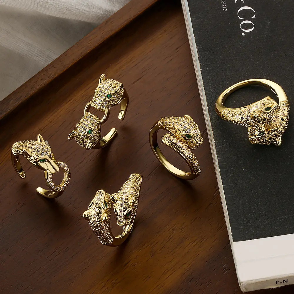 Full CZ-Inlaid Animal Opening Ring, Unisex Fashion Personality Party Jewelry, Sports & Outdoor Accessories Ring, Rings