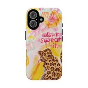 Don't Sweat it Phone Case, Leopard, Gift for  fans, Aesthetic Vintage God Tough Phone Case, Flower, Wildfloral