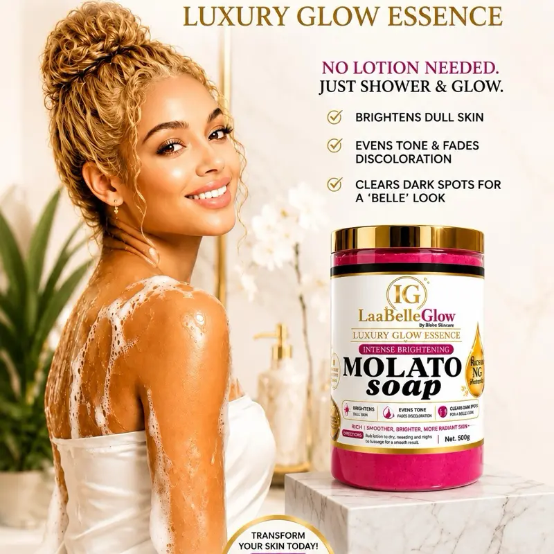 Glow Essence 7 shades Molato Soap-No lotion needed for brightening - Effortless Glow Body Wash. Super Extra Effective Molato Soap.