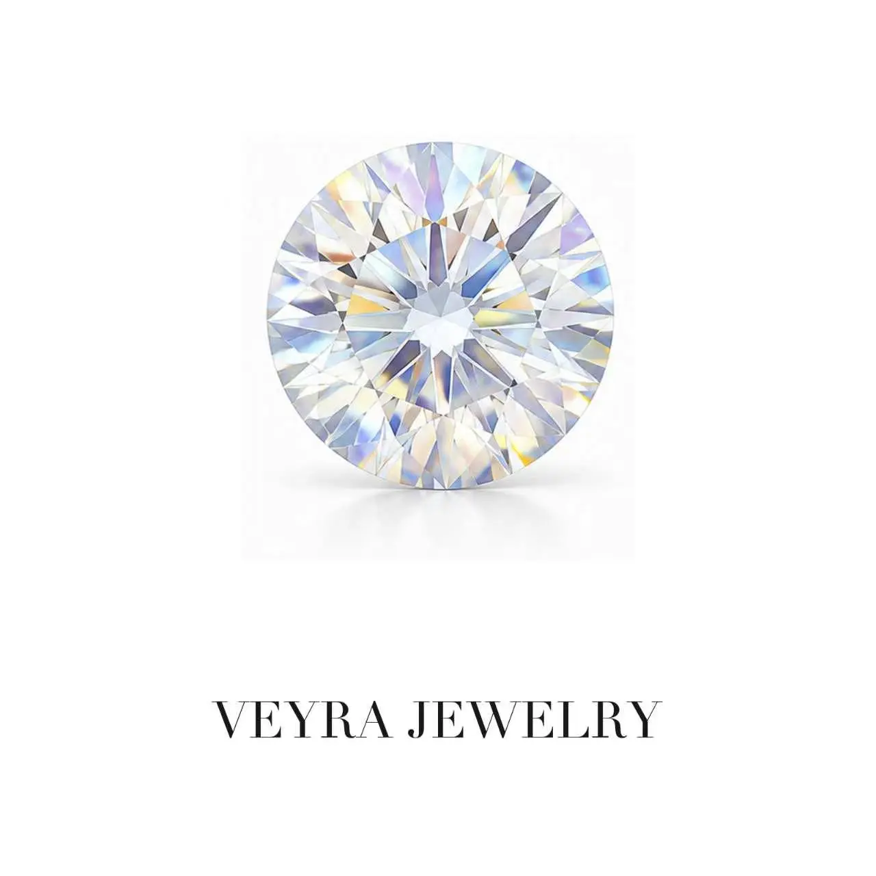 Loose Round AB Color Moissanite Stone - VVS1 Clarity, GRA Certified Jewelry, Traceable, Artificial Gemstone for Jewelry Accessories, 1ct, 2ct
