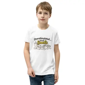 Youth "Overstimulated...send Snacks" Sleeve T-Shirt